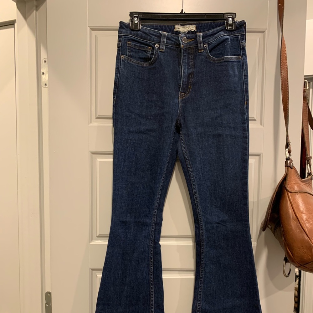 Free people dark denim flare jeans